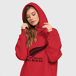 Женское худи-платье New Zeland: All blacks, цвет: красный — фото 2