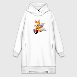 Женское худи-платье Лисенок Тейлз, цвет: белый
