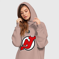 Женское худи-платье New Jersey Devils: Kovalchuk 17, цвет: пыльно-розовый — фото 2