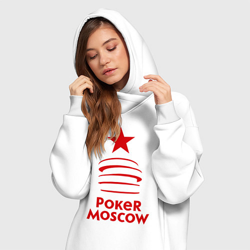 Женская толстовка-платье Poker Moscow / Белый – фото 3