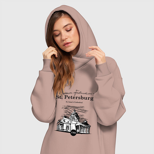 Женская толстовка-платье St. Isaac's Cathedral / Пыльно-розовый – фото 3