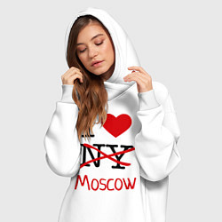 Женское худи-платье I love Moscow, цвет: белый — фото 2