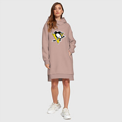 Женское худи-платье Pittsburgh Penguins, цвет: пыльно-розовый — фото 2