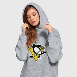 Женское худи-платье Pittsburgh Penguins, цвет: меланж — фото 2