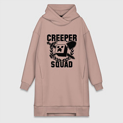 Женское худи-платье Creeper Squad, цвет: пыльно-розовый