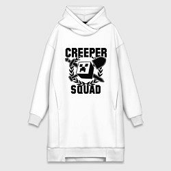 Женское худи-платье Creeper Squad, цвет: белый