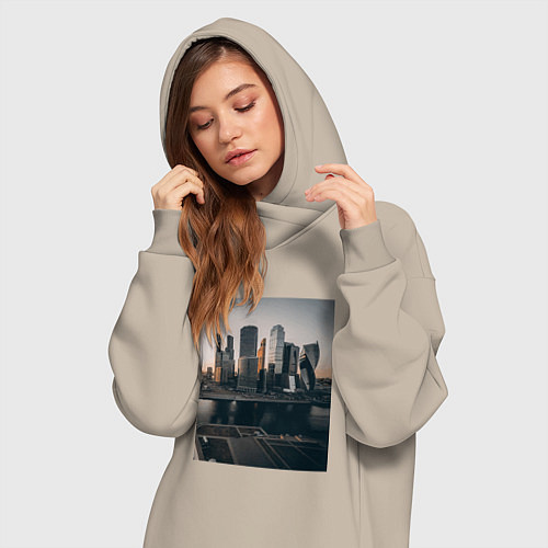 Женская толстовка-платье Moscow City / Миндальный – фото 3