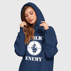 Женское худи-платье Public Enemy, цвет: тёмно-синий — фото 2