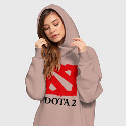 Женское худи-платье Dota 2: Logo, цвет: пыльно-розовый — фото 2