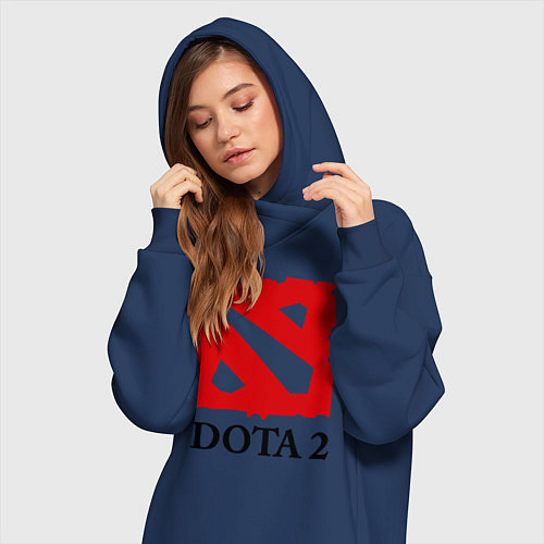 Женская толстовка-платье Dota 2: Logo / Тёмно-синий – фото 3