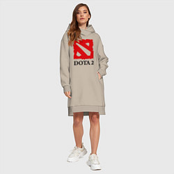 Женское худи-платье Dota 2: Logo, цвет: миндальный — фото 2