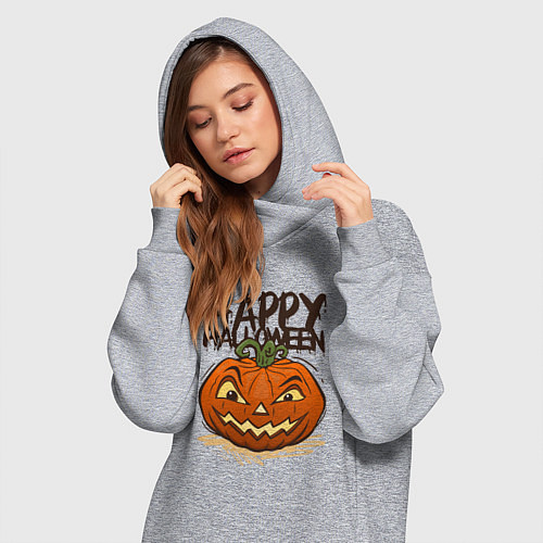 Женская толстовка-платье Happy halloween / Меланж – фото 3