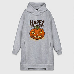 Женское худи-платье Happy halloween, цвет: меланж