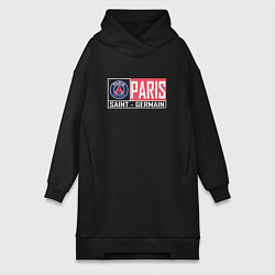 Женское худи-платье Paris Saint-Germain - New collections, цвет: черный