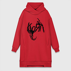 Женское худи-платье Korn bones, цвет: красный
