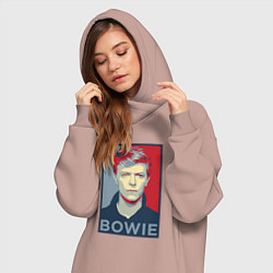 Женское худи-платье Bowie Poster, цвет: пыльно-розовый — фото 2