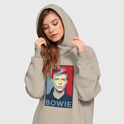 Женское худи-платье Bowie Poster, цвет: миндальный — фото 2