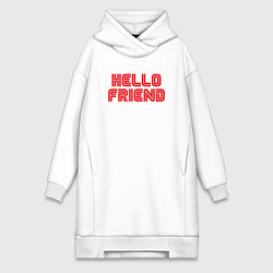 Женское худи-платье Hello Friend, цвет: белый