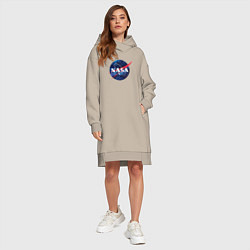 Женское худи-платье NASA: Cosmic Logo, цвет: миндальный — фото 2