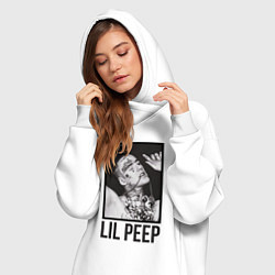 Женское худи-платье Lil Peep: Black Style, цвет: белый — фото 2