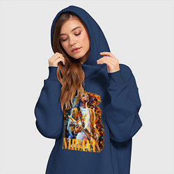 Женское худи-платье Cobain Art, цвет: тёмно-синий — фото 2