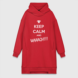 Женское худи-платье Keep Calm & WAAAGH, цвет: красный