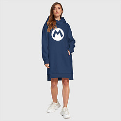 Женское худи-платье Символ Марио, цвет: тёмно-синий — фото 2