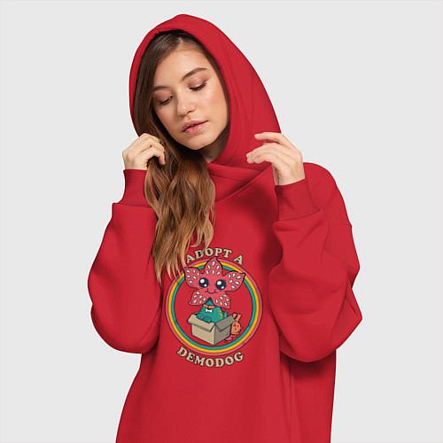 Женская толстовка-платье Adopt a Demodog / Красный – фото 3