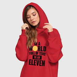 Женское худи-платье Be A Eleven, цвет: красный — фото 2