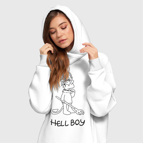 Женская толстовка-платье Bart: Hell Boy / Белый – фото 3