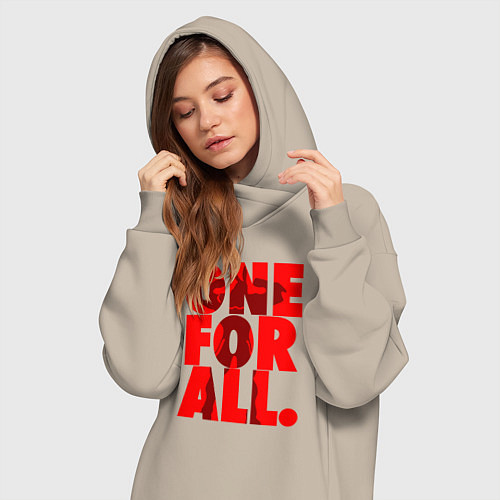 Женская толстовка-платье Один за всех / Миндальный – фото 3