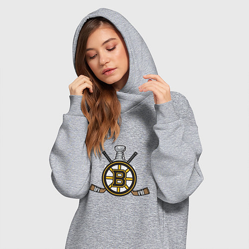 Женская толстовка-платье Boston Bruins Hockey / Меланж – фото 3