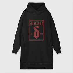 Женское худи-платье Shinedown est 2001, цвет: черный