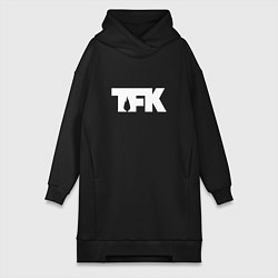 Женское худи-платье TFK: White Logo, цвет: черный