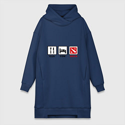 Женская толстовка-платье Еда, сон и Dota