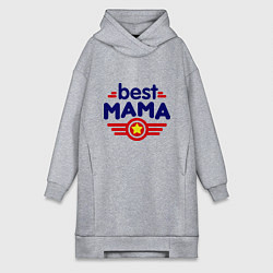 Женское худи-платье Best mama logo, цвет: меланж