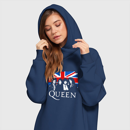 Женская толстовка-платье Queen UK / Тёмно-синий – фото 3