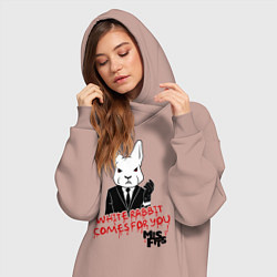 Женское худи-платье Misfits: White rabbit, цвет: пыльно-розовый — фото 2