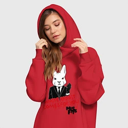 Женское худи-платье Misfits: White rabbit, цвет: красный — фото 2