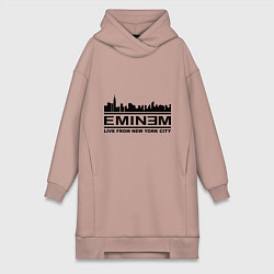 Женское худи-платье Eminem: Live from NY, цвет: пыльно-розовый