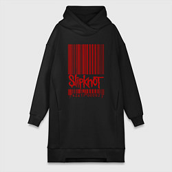 Женское худи-платье Slipknot: barcode, цвет: черный