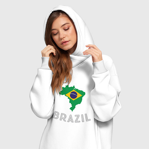 Женская толстовка-платье Brazil Country / Белый – фото 3