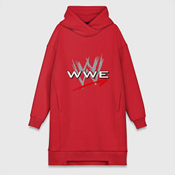 Женское худи-платье WWE Fight, цвет: красный
