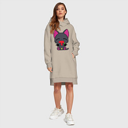 Женское худи-платье Нянпир с клубничкой, цвет: миндальный — фото 2