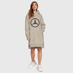 Женское худи-платье Mercedes-Benz logo, цвет: миндальный — фото 2