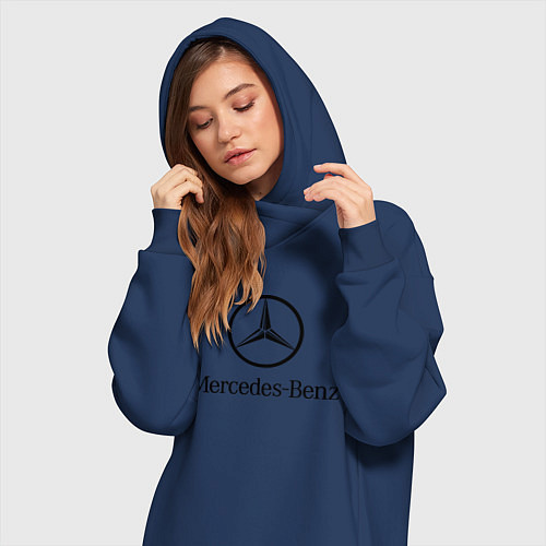 Женская толстовка-платье Logo Mercedes-Benz / Тёмно-синий – фото 3