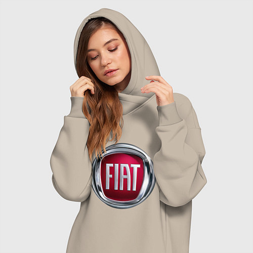 Женская толстовка-платье FIAT logo / Миндальный – фото 3