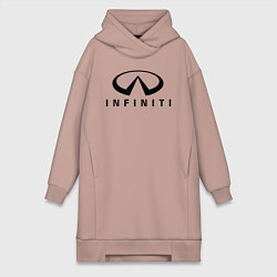 Женское худи-платье Infiniti logo, цвет: пыльно-розовый