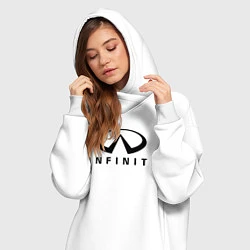Женское худи-платье Infiniti logo, цвет: белый — фото 2