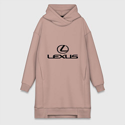 Женское худи-платье Lexus logo, цвет: пыльно-розовый